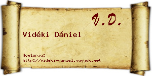 Vidéki Dániel névjegykártya